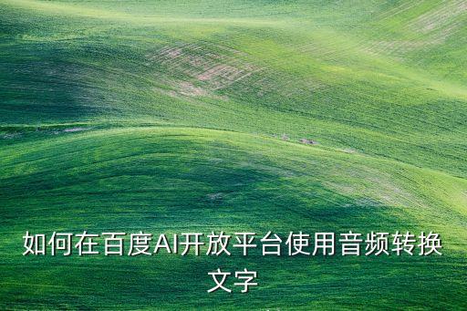 如何在百度AI開(kāi)放平臺(tái)使用音頻轉(zhuǎn)換文字