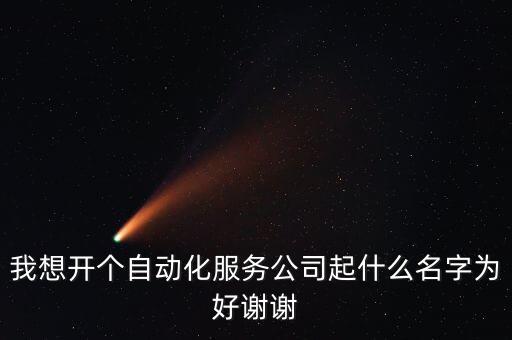 我想開個(gè)自動(dòng)化服務(wù)公司起什么名字為好謝謝