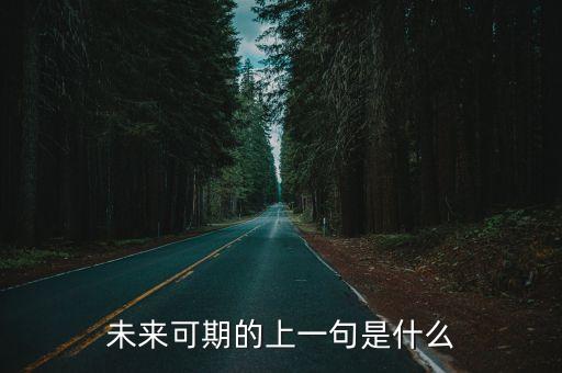 未來(lái)可期的上一句是什么