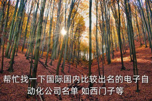 幫忙找一下國際國內(nèi)比較出名的電子自動化公司名單 如西門子等