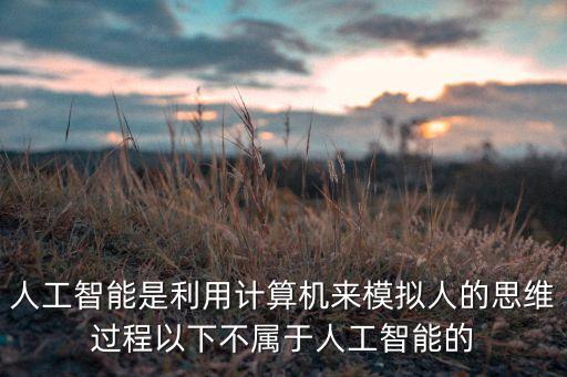 人工智能是利用計(jì)算機(jī)來模擬人的思維過程以下不屬于人工智能的
