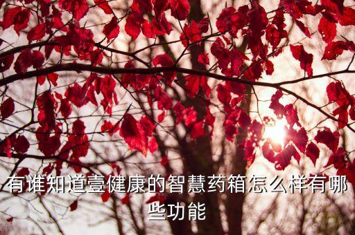 智能藥箱的市場(chǎng)前景，智能藥箱可以提醒吃藥嗎還有什么其他功能