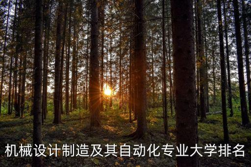 機(jī)械設(shè)計(jì)制造及其自動(dòng)化專業(yè)大學(xué)排名