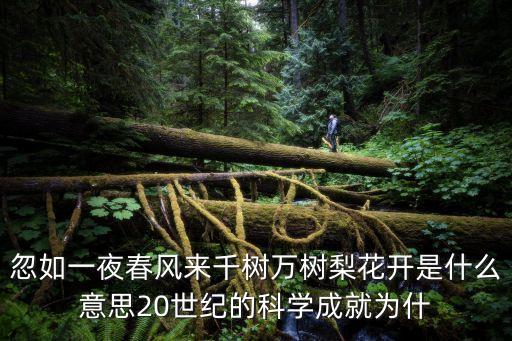忽如一夜春風(fēng)來千樹萬樹梨花開是什么意思20世紀(jì)的科學(xué)成就為什
