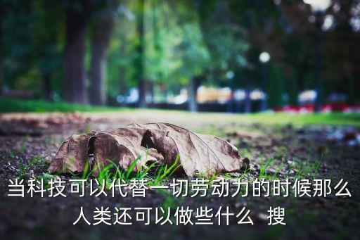 當科技可以代替一切勞動力的時候那么人類還可以做些什么  搜