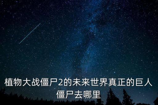 植物大戰(zhàn)僵尸2的未來世界真正的巨人僵尸去哪里