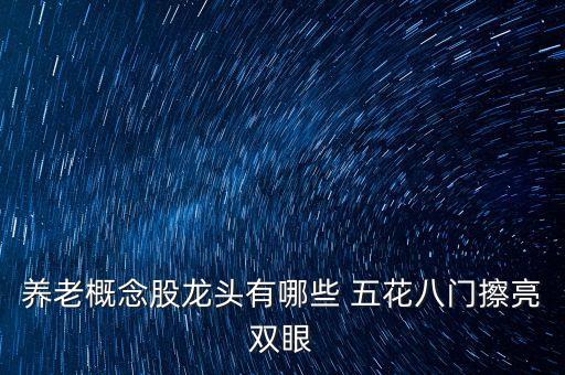 養(yǎng)老概念股龍頭有哪些 五花八門擦亮雙眼