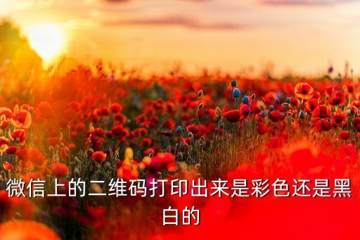 微信上的二維碼打印出來是彩色還是黑白的