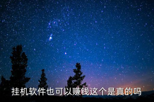 掛機軟件也可以賺錢這個是真的嗎