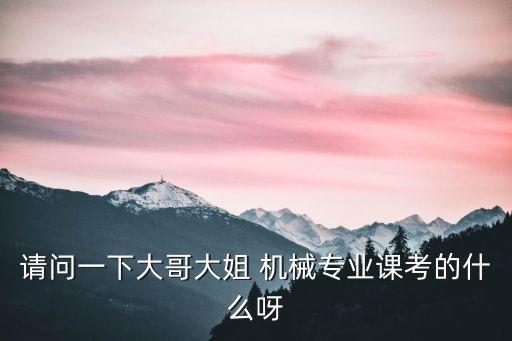 請(qǐng)問(wèn)一下大哥大姐 機(jī)械專業(yè)課考的什么呀