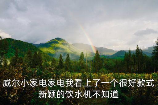 威爾小家電家電我看上了一個很好款式新穎的飲水機不知道