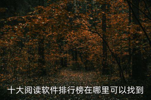 十大閱讀軟件排行榜在哪里可以找到