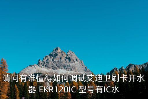 請問有誰懂得如何調試艾迪衛(wèi)刷卡開水器 EKR120IC 型號有IC水