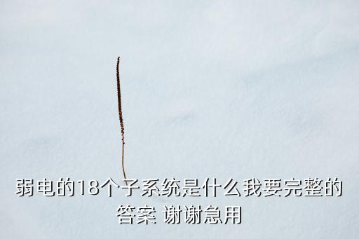 弱電的18個子系統(tǒng)是什么我要完整的答案 謝謝急用