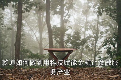 乾道如何做到用科技賦能金融讓金融服務產(chǎn)業(yè)