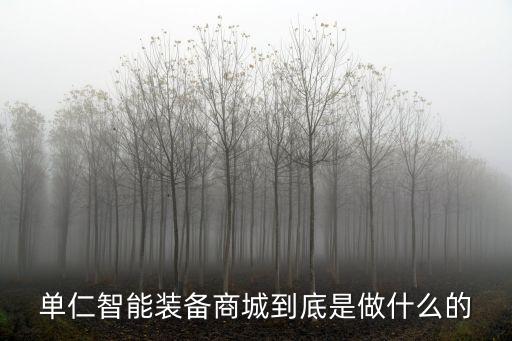單仁智能裝備商城到底是做什么的