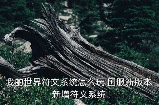 我的世界符文系統(tǒng)怎么玩 國服新版本新增符文系統(tǒng)