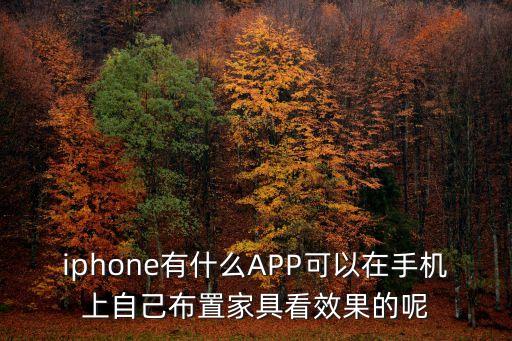 iphone有什么APP可以在手機(jī)上自己布置家具看效果的呢
