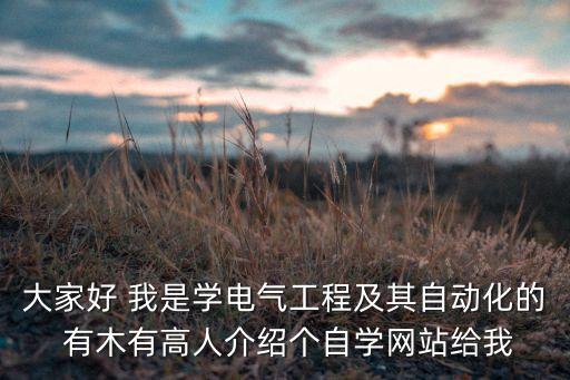 大家好 我是學(xué)電氣工程及其自動化的 有木有高人介紹個自學(xué)網(wǎng)站給我