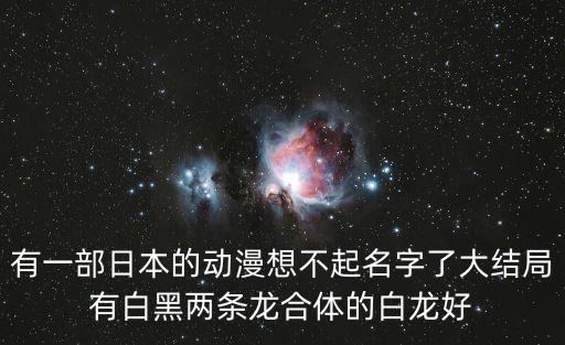 有一部日本的動漫想不起名字了大結(jié)局有白黑兩條龍合體的白龍好