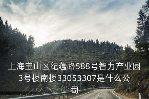 上海寶山區(qū)紀(jì)蘊(yùn)路588號智力產(chǎn)業(yè)園3號樓南樓33053307是什么公司