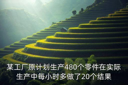 自動(dòng)化車間計(jì)劃生產(chǎn)480個(gè)零件，某車間計(jì)劃4天加工480個(gè)零件實(shí)際工作效率提高了一成實(shí)際5天加工多