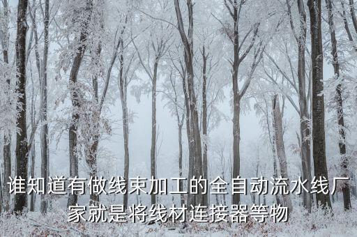自動(dòng)做線束機(jī)器，誰(shuí)知道有做線束加工的全自動(dòng)流水線廠家就是將線材連接器等物