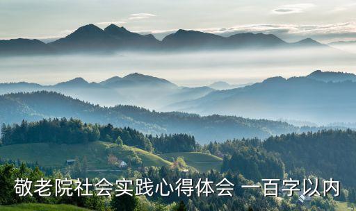 敬老院社會(huì)實(shí)踐心得體會(huì) 一百字以內(nèi)