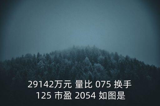29142萬(wàn)元 量比 075 換手 125 市盈 2054 如圖是