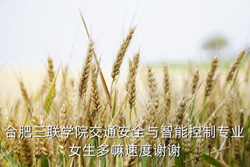 合肥三聯(lián)學院交通安全與智能控制專業(yè)女生多嘛速度謝謝