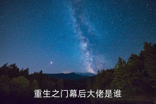 重生之門幕后大佬是誰