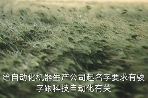 自動化設備生產(chǎn)公司名字怎么取，給自動化機器生產(chǎn)公司起名字要求有駿字跟科技自動化有關