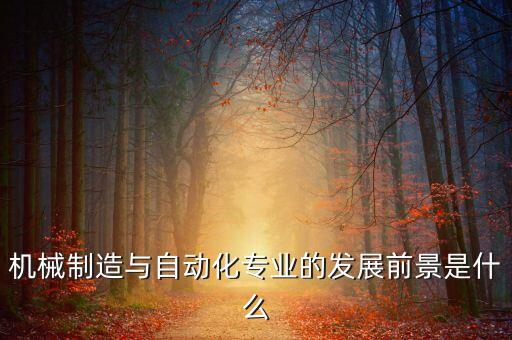 機(jī)械制造與自動(dòng)化專業(yè)的發(fā)展前景是什么