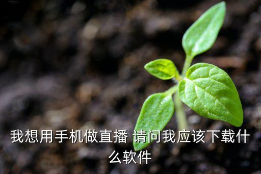 我想用手機(jī)做直播 請(qǐng)問我應(yīng)該下載什么軟件