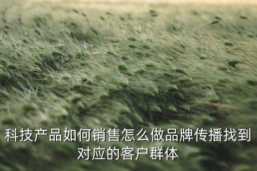 科技產(chǎn)品如何銷售怎么做品牌傳播找到對應(yīng)的客戶群體