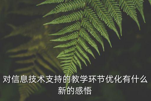 對(duì)信息技術(shù)支持的教學(xué)環(huán)節(jié)優(yōu)化有什么新的感悟