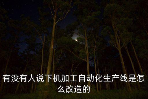有沒(méi)有人說(shuō)下機(jī)加工自動(dòng)化生產(chǎn)線是怎么改造的