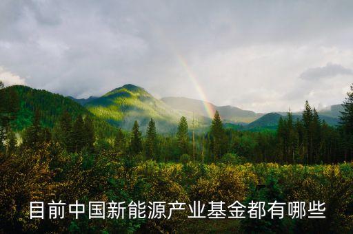 目前中國新能源產業(yè)基金都有哪些