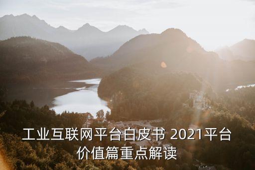 工業(yè)互聯(lián)網(wǎng)平臺(tái)白皮書 2021平臺(tái)價(jià)值篇重點(diǎn)解讀