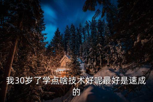 我30歲了學(xué)點(diǎn)啥技術(shù)好呢最好是速成的
