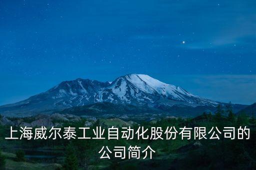 上海威爾泰工業(yè)自動(dòng)化股份有限公司的公司簡介