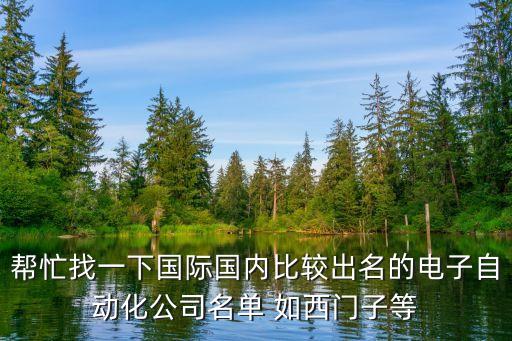 幫忙找一下國(guó)際國(guó)內(nèi)比較出名的電子自動(dòng)化公司名單 如西門(mén)子等