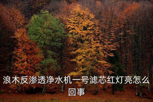 浪木反滲透凈水機(jī)一號濾芯紅燈亮怎么回事