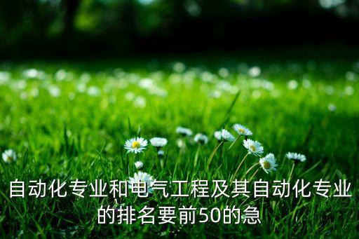 自動化專業(yè)和電氣工程及其自動化專業(yè)的排名要前50的急