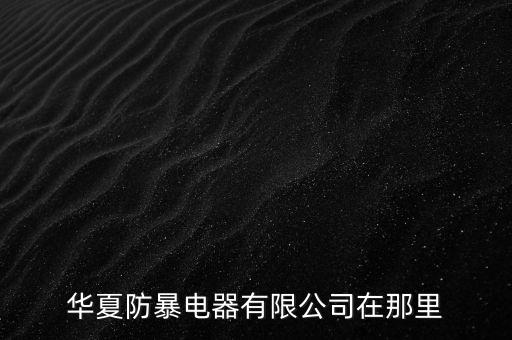 華夏防暴電器有限公司在那里