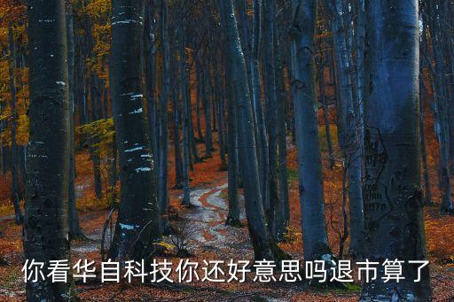 你看華自科技你還好意思嗎退市算了
