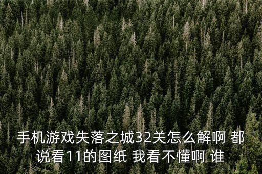 手機游戲失落之城32關(guān)怎么解啊 都說看11的圖紙 我看不懂啊 誰
