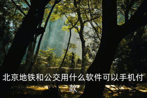 北京地鐵和公交用什么軟件可以手機(jī)付款
