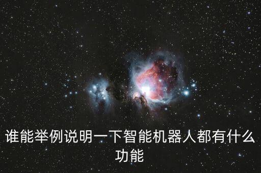 誰(shuí)能舉例說(shuō)明一下智能機(jī)器人都有什么功能