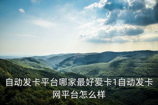 自動(dòng)發(fā)卡平臺(tái)哪家最好愛卡1自動(dòng)發(fā)卡網(wǎng)平臺(tái)怎么樣